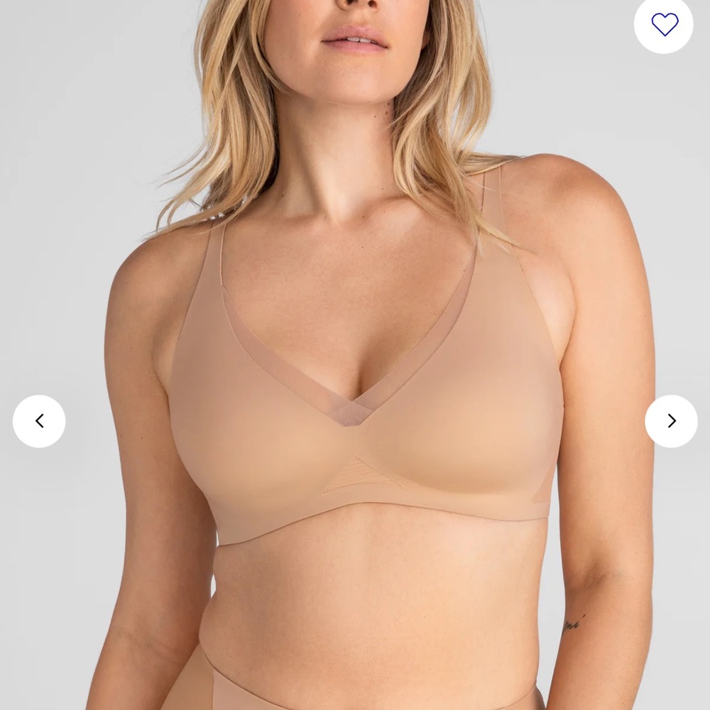Honeylove Women's CrossOver Mesh Bra in Cream Tan everyday neutral XL